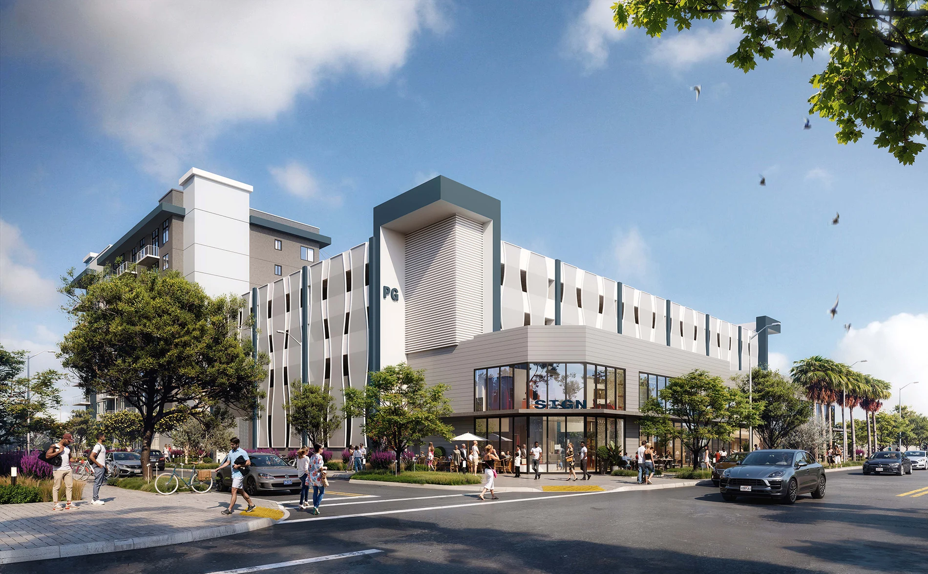 Rendering of the Residences at Marina Village in Riviera Beach, a new eight-story affordable housing development by Related Group near the waterfront